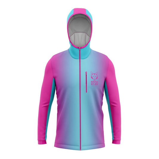 Unisex Sport Hoodie Fluo Pink Light Blue