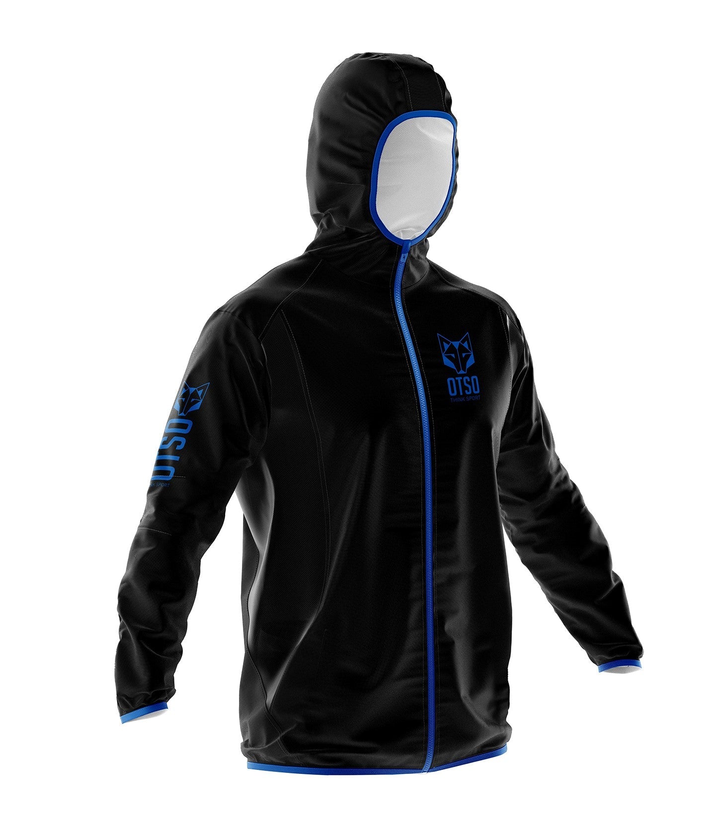 Waterproof Jacket Ultra Light Black & Royal Blue