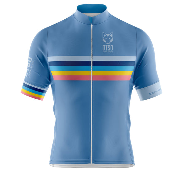 Cycling Jersey Manga Corta Hombre Stripes Steel Blue