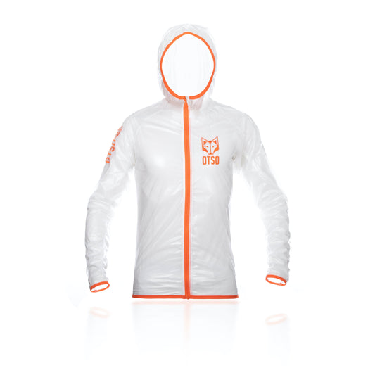 Waterproof Jacket Ultra Light White Fluo Orange
