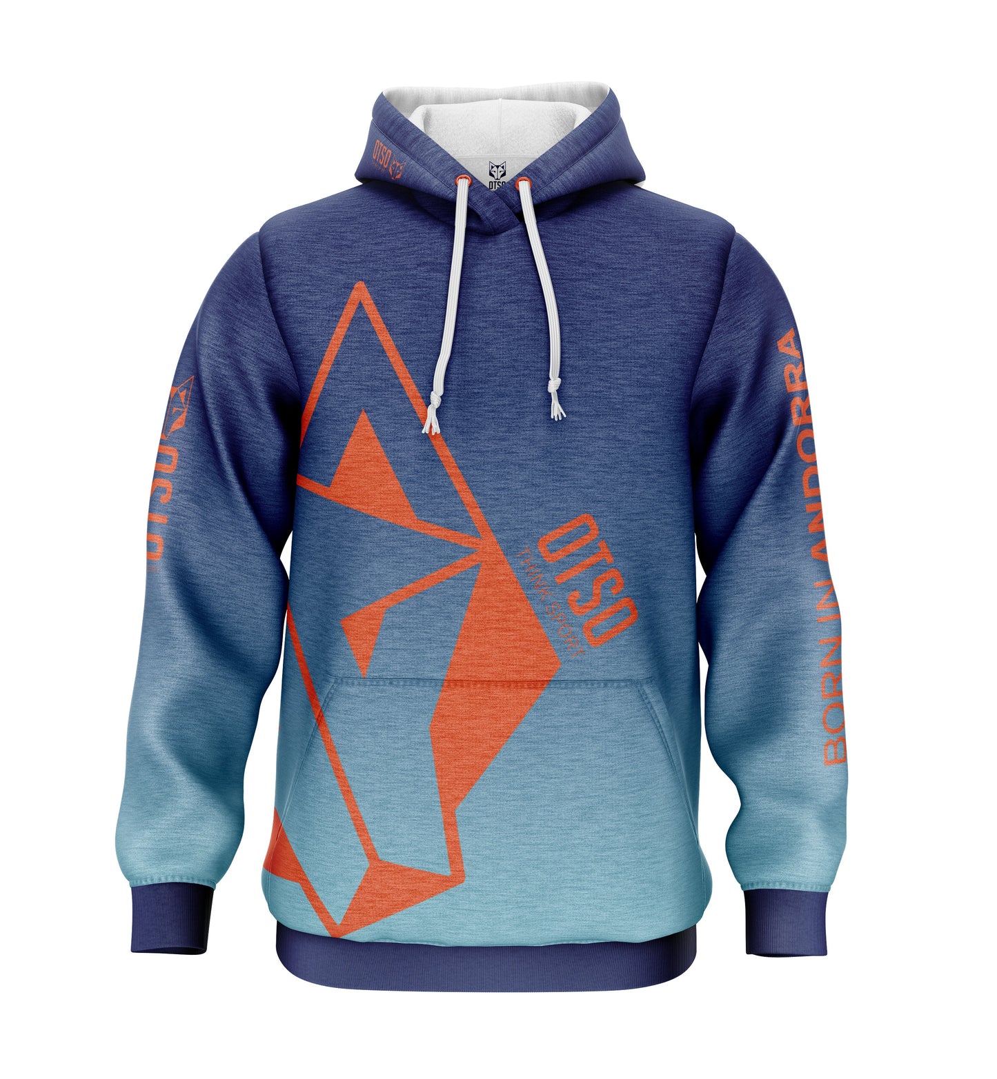 Hoodie Navy Blue & Fluo Orange Otso