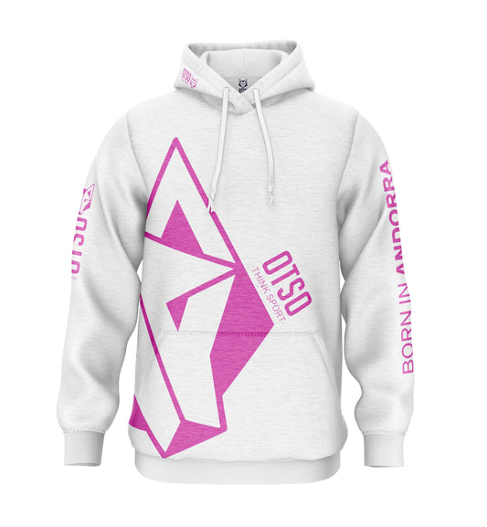 Hoodie White & Fluo Pink Otso