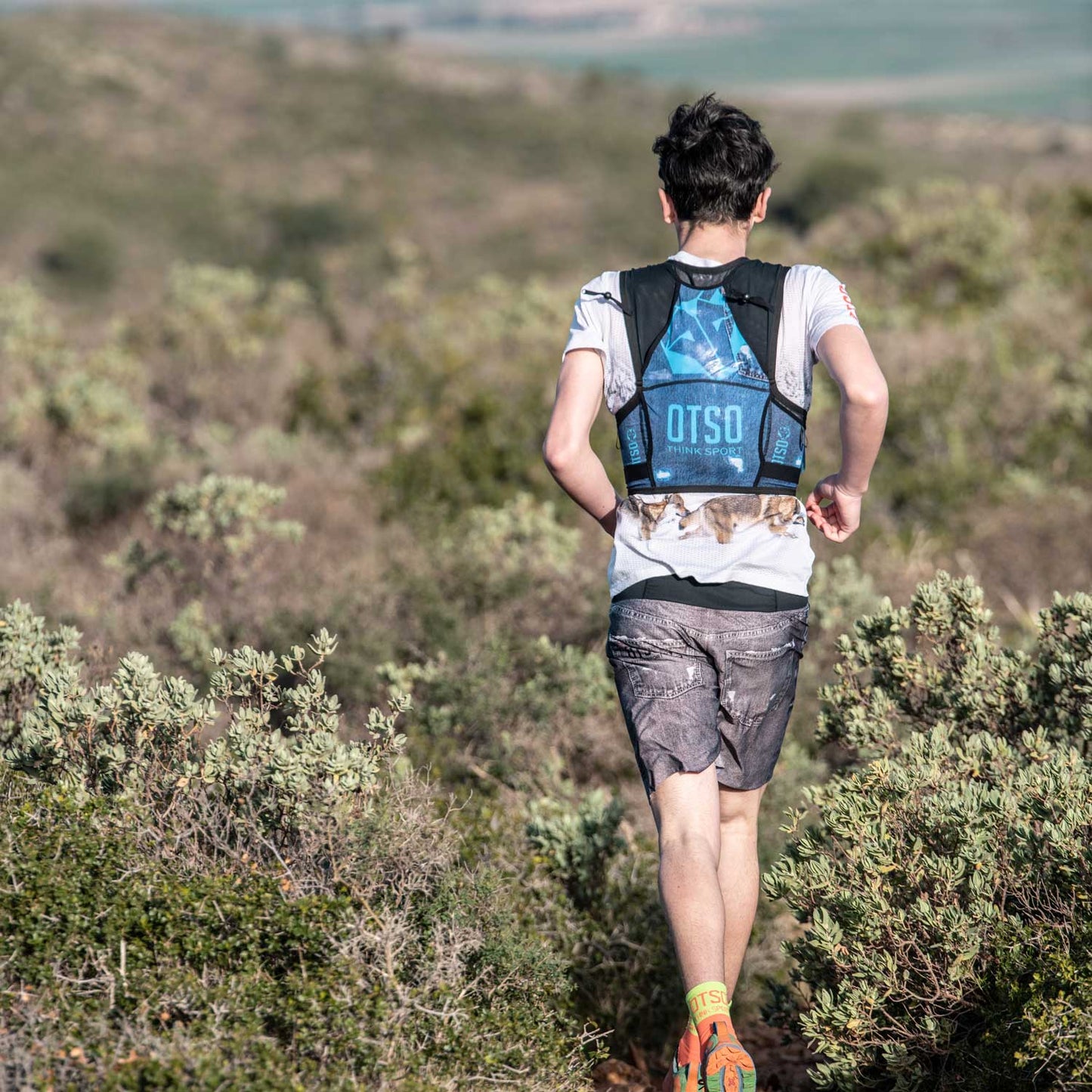 Trail Running Backpack Unisex Blue Jeans