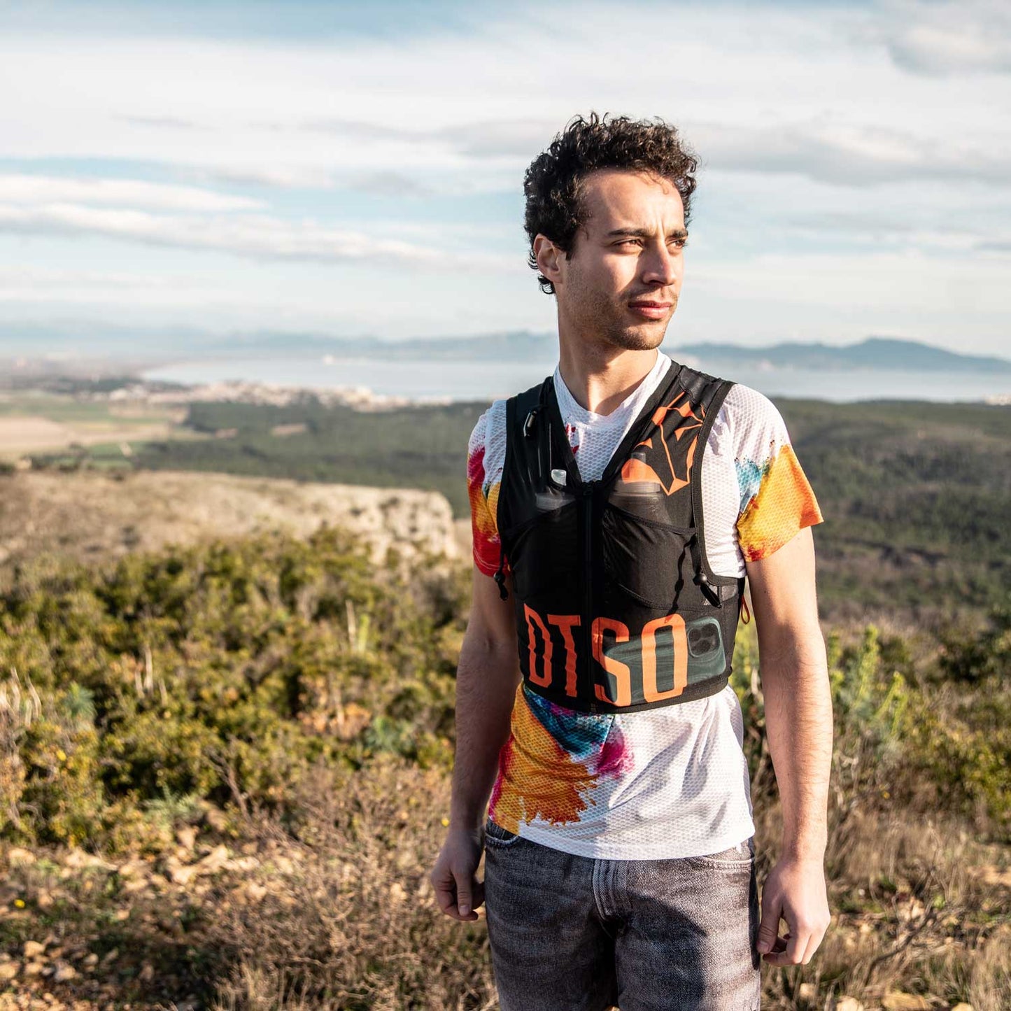 Trail Running Backpack Unisex Black & Orange