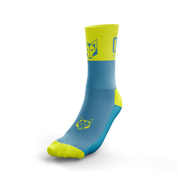 Calcetines Multideporte Medium Cut Light Blue / Fluo Yellow