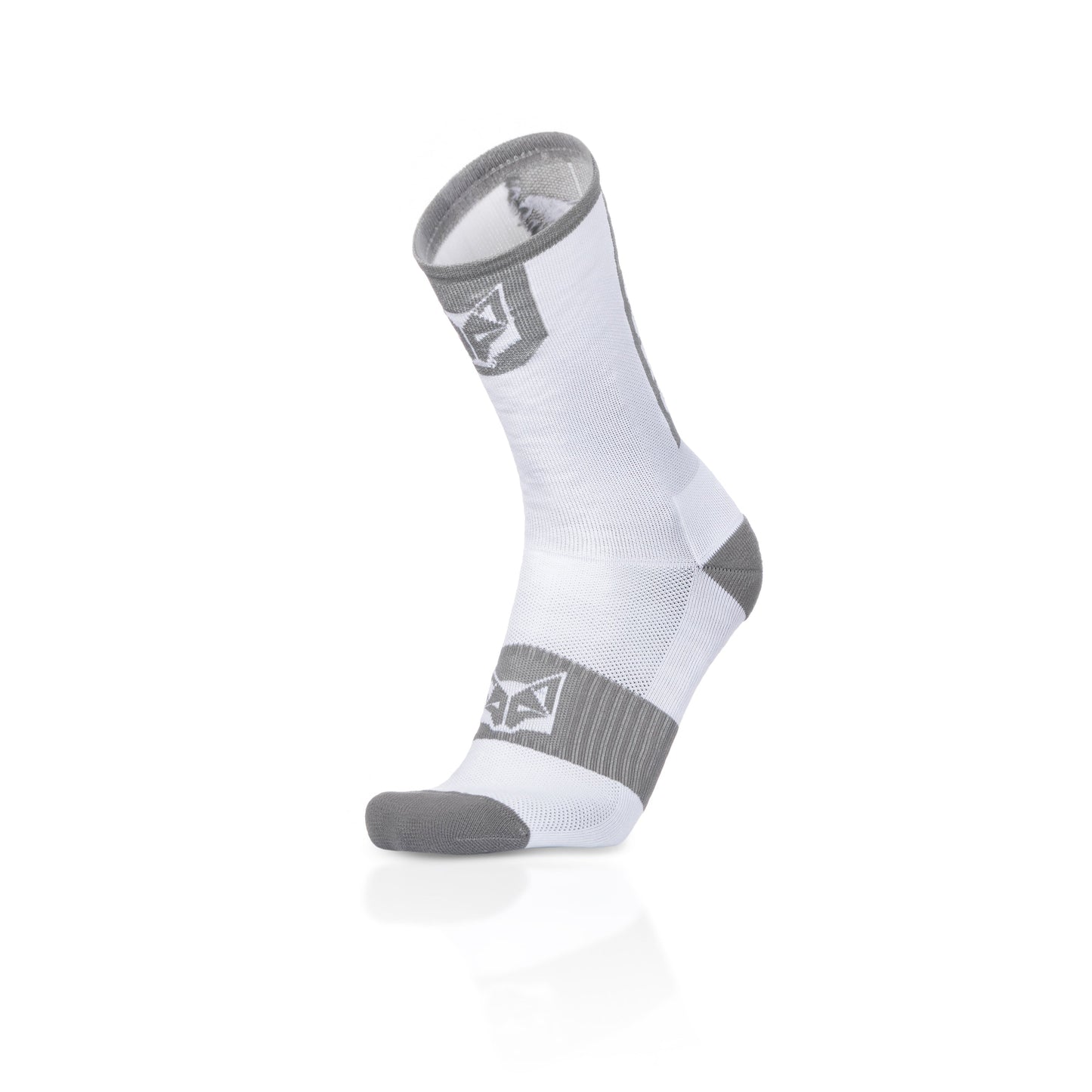 Calcetines de Ciclismo High Cut Pure White & Silver Grey