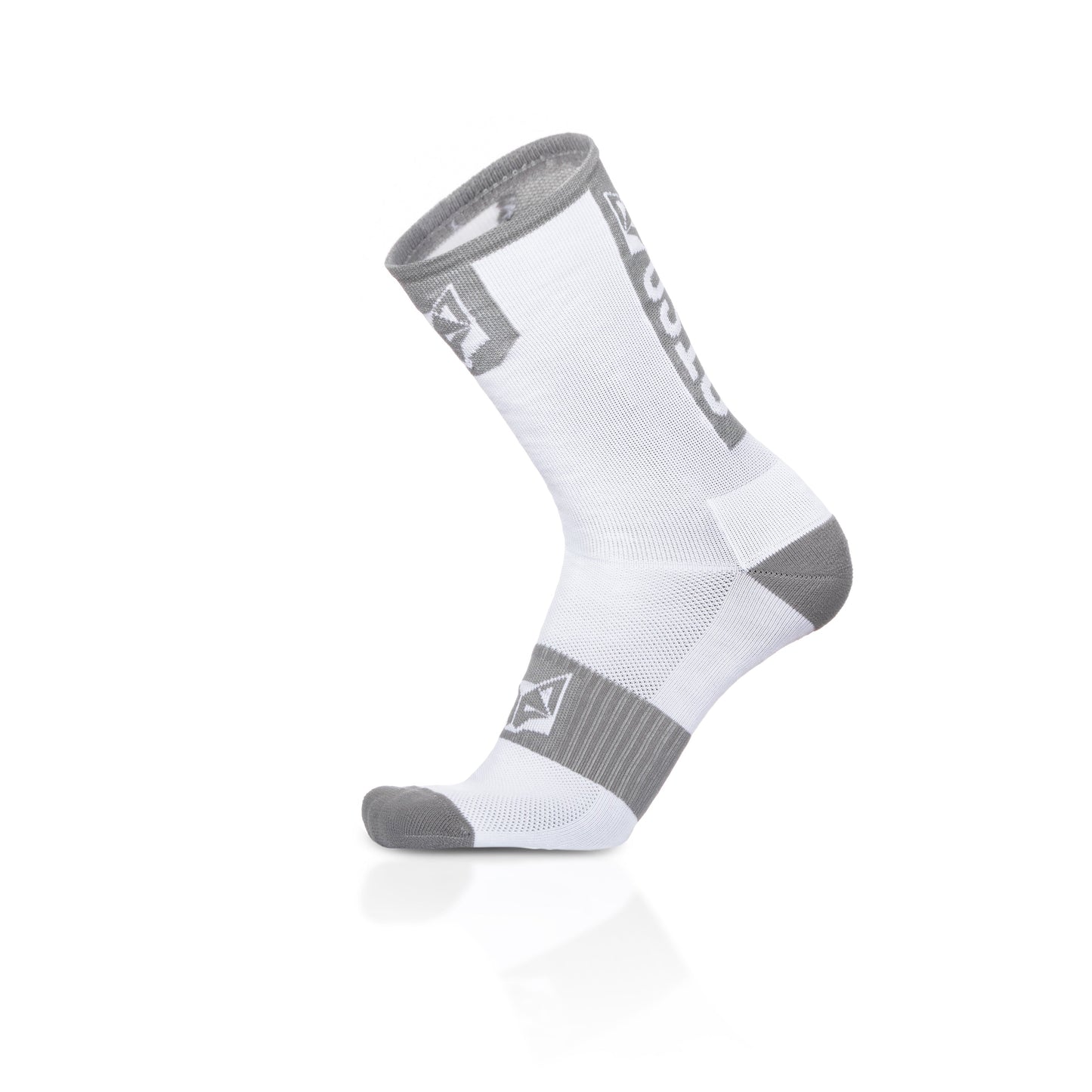 Calcetines de Ciclismo High Cut Pure White & Silver Grey