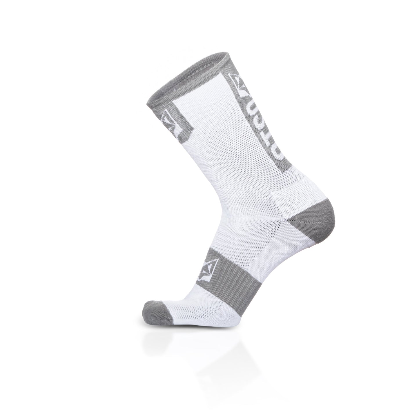 Calcetines de Ciclismo High Cut Pure White & Silver Grey