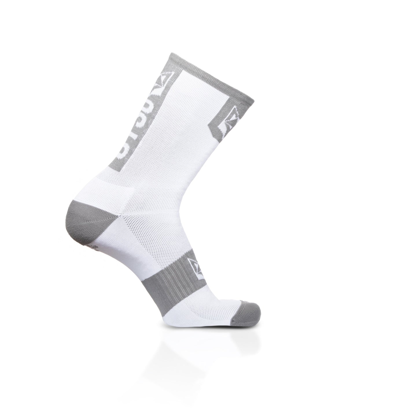 Calcetines de Ciclismo High Cut Pure White & Silver Grey