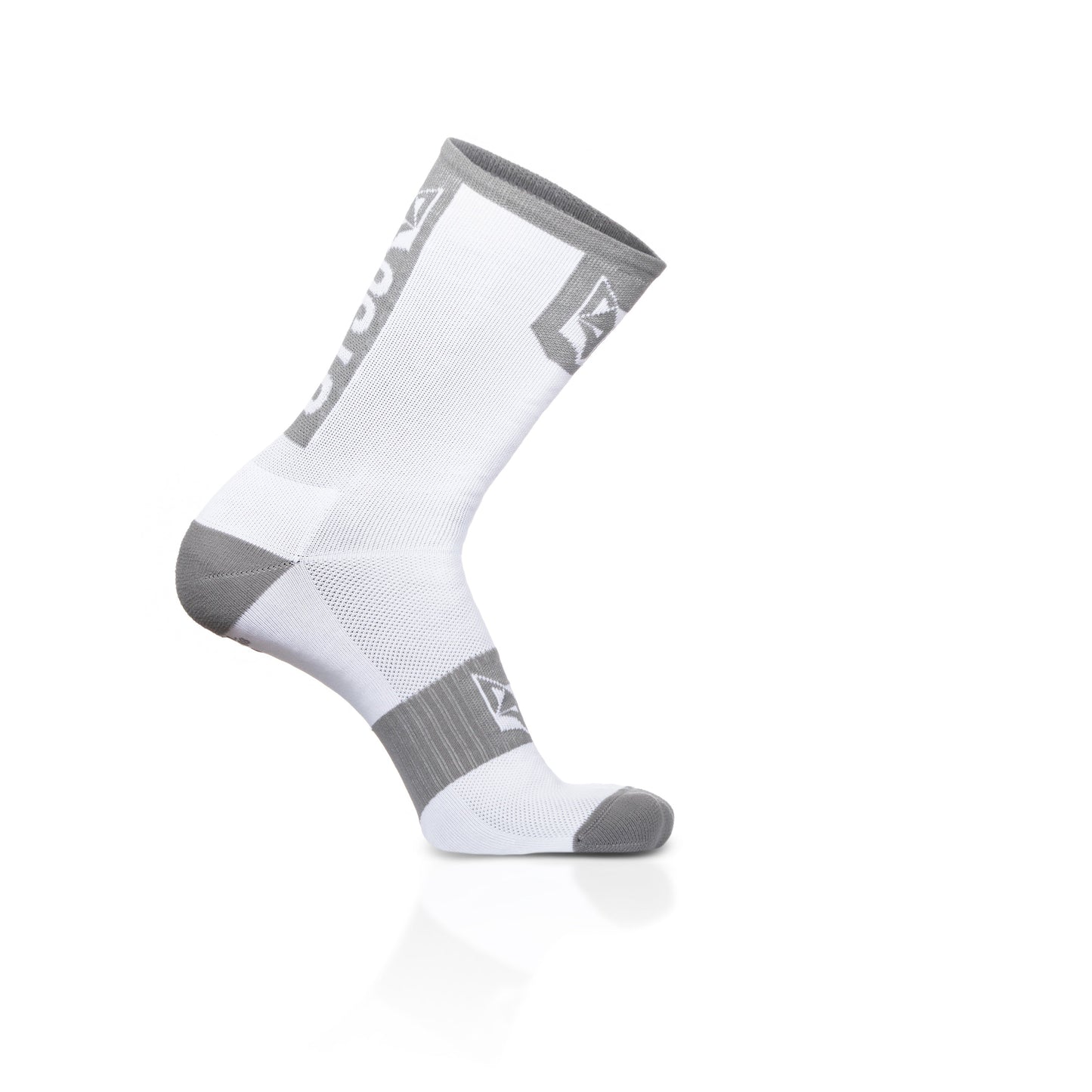 Calcetines de Ciclismo High Cut Pure White & Silver Grey