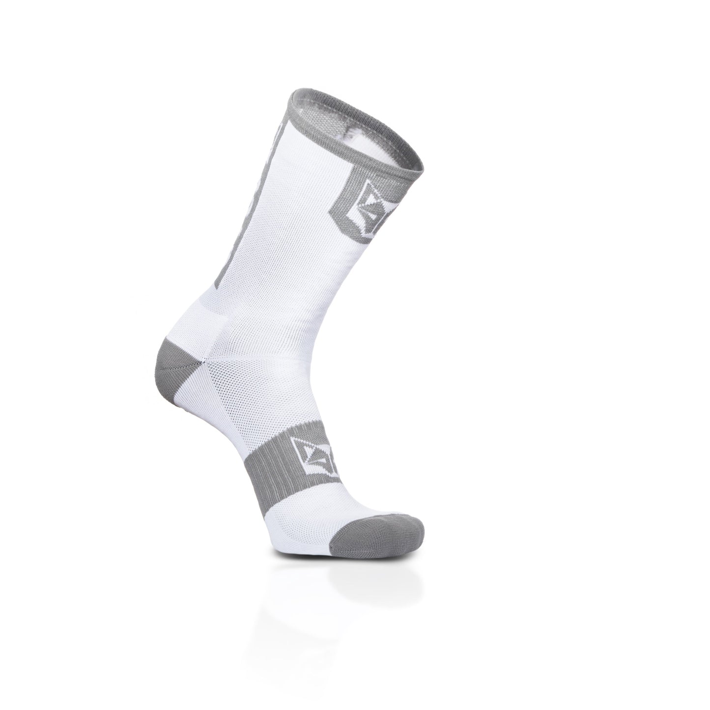 Calcetines de Ciclismo High Cut Pure White & Silver Grey