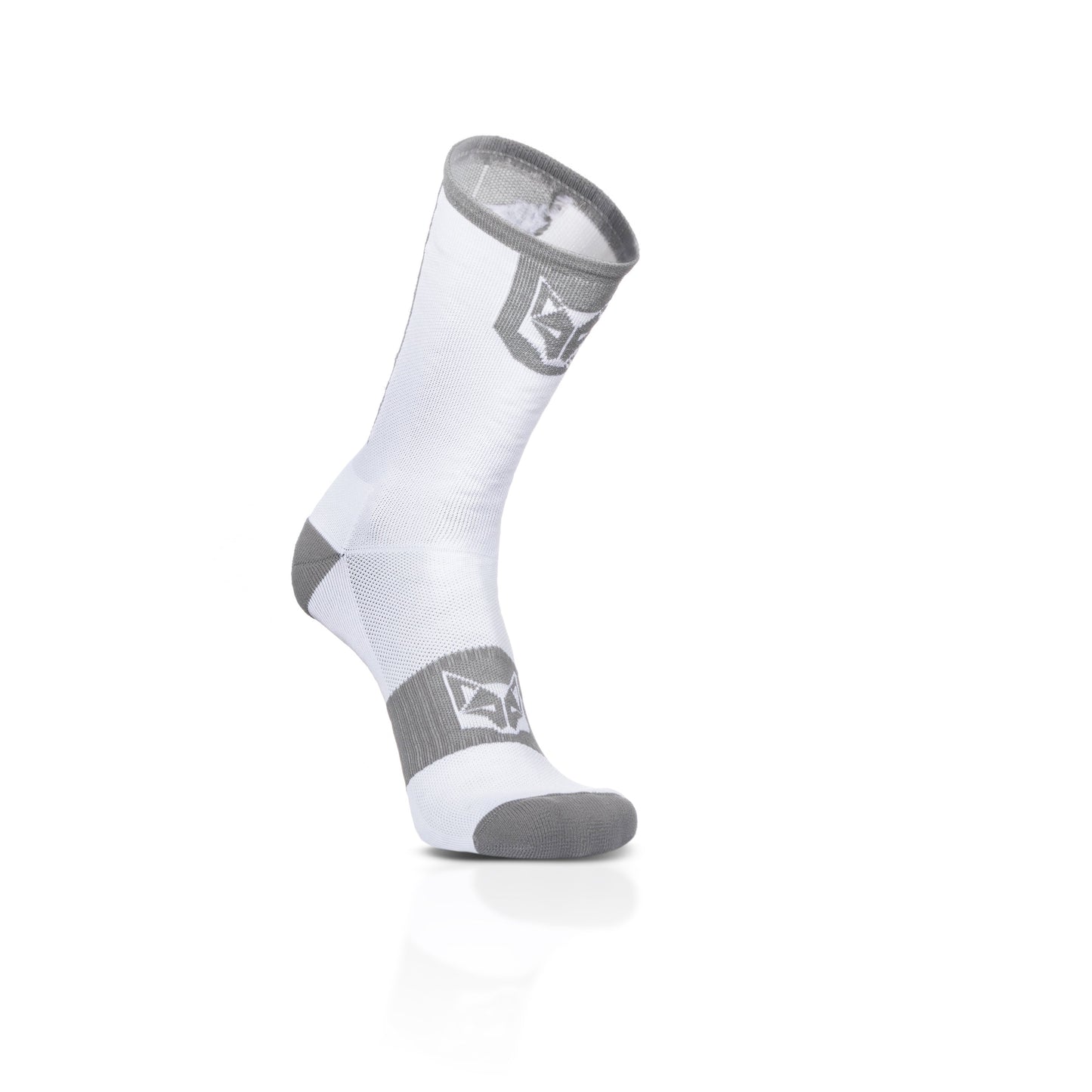 Calcetines de Ciclismo High Cut Pure White & Silver Grey