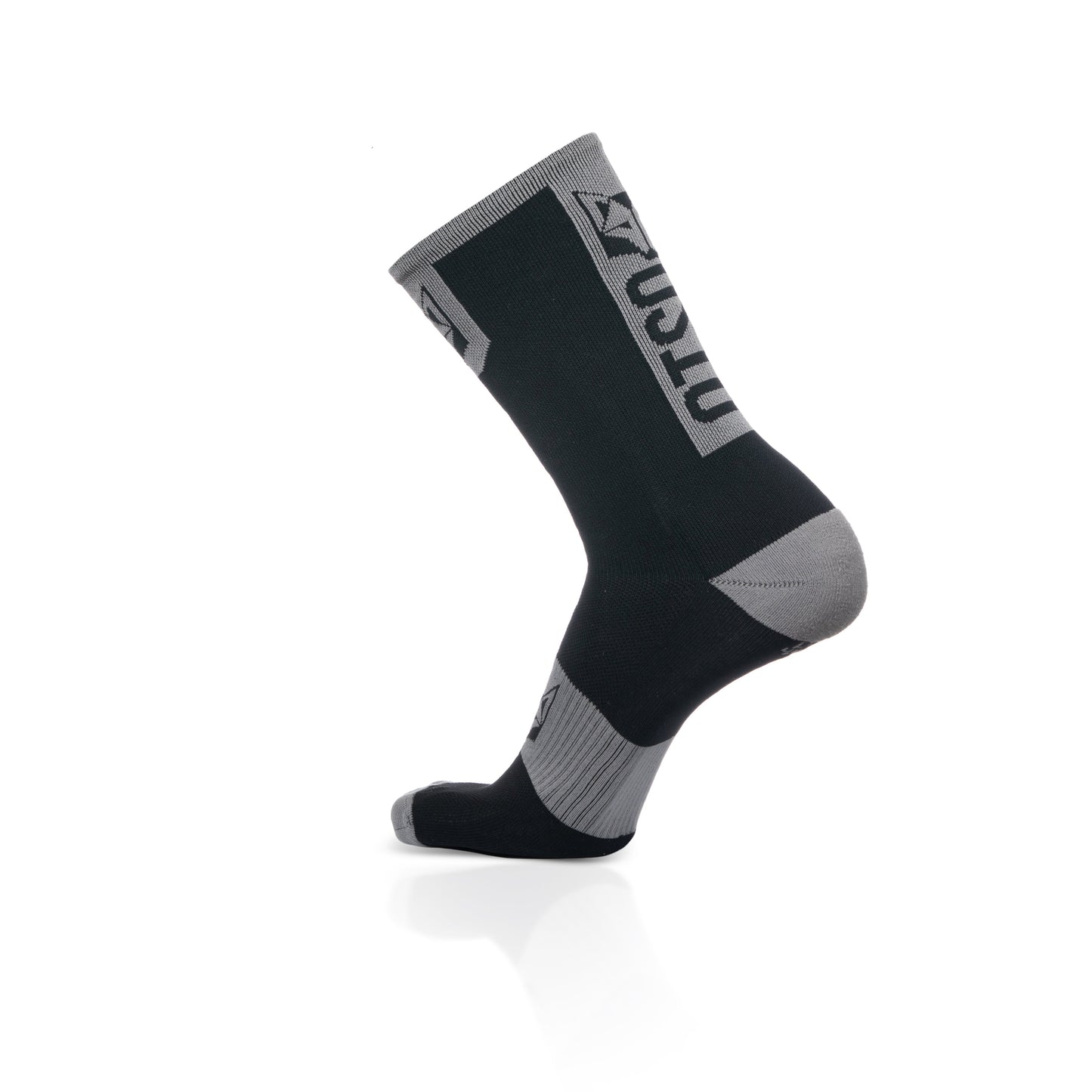 Calcetines de Ciclismo High Cut Black & Silver Grey