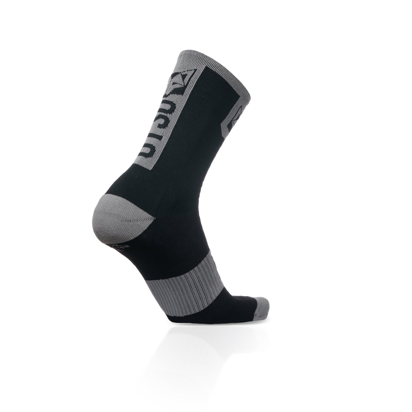 Calcetines de Ciclismo High Cut Black & Silver Grey