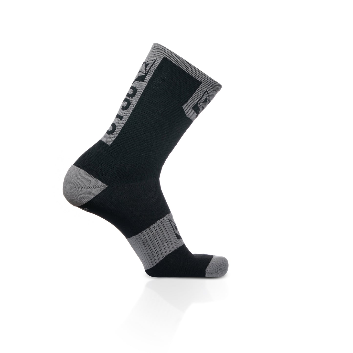 Calcetines de Ciclismo High Cut Black & Silver Grey