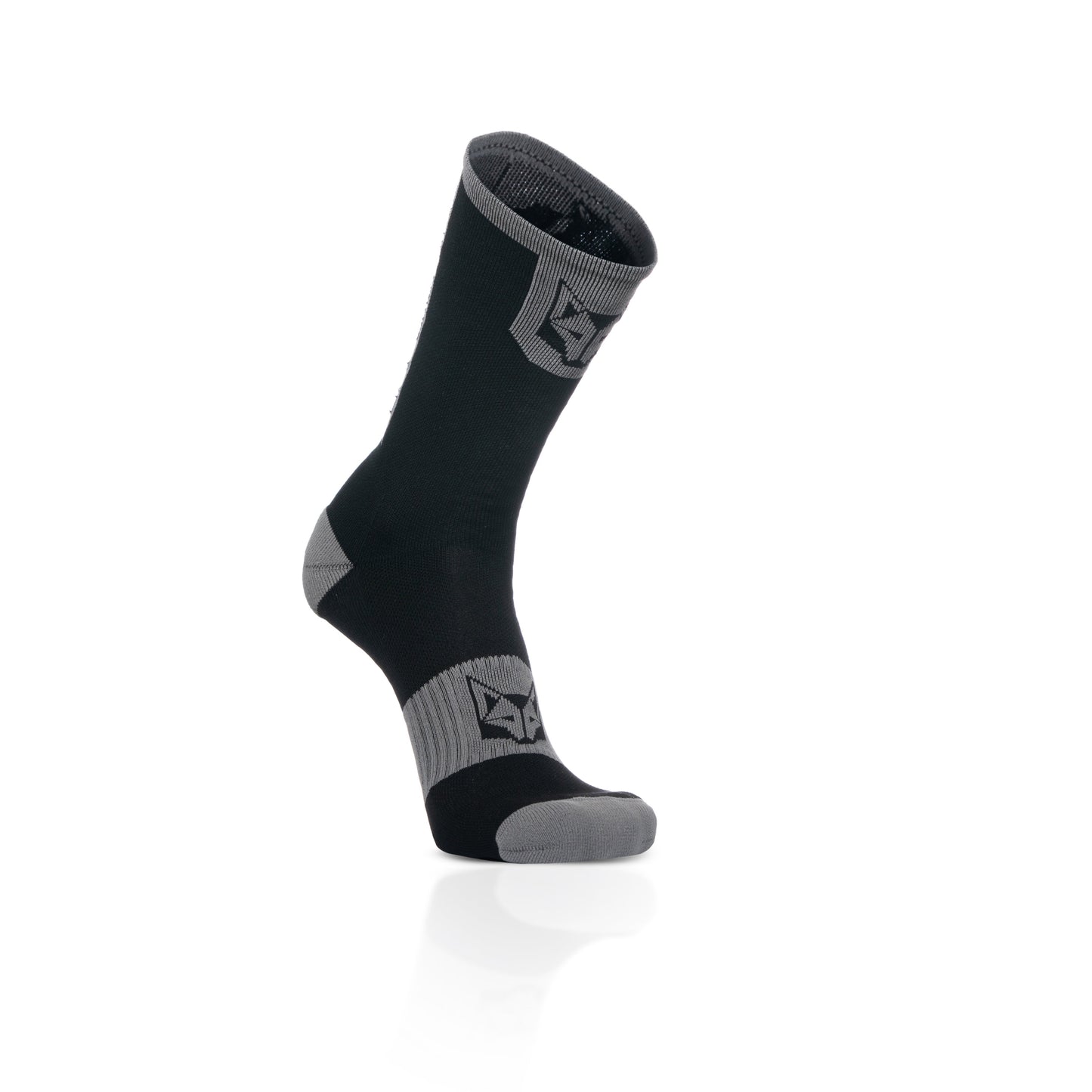 Calcetines de Ciclismo High Cut Black & Silver Grey