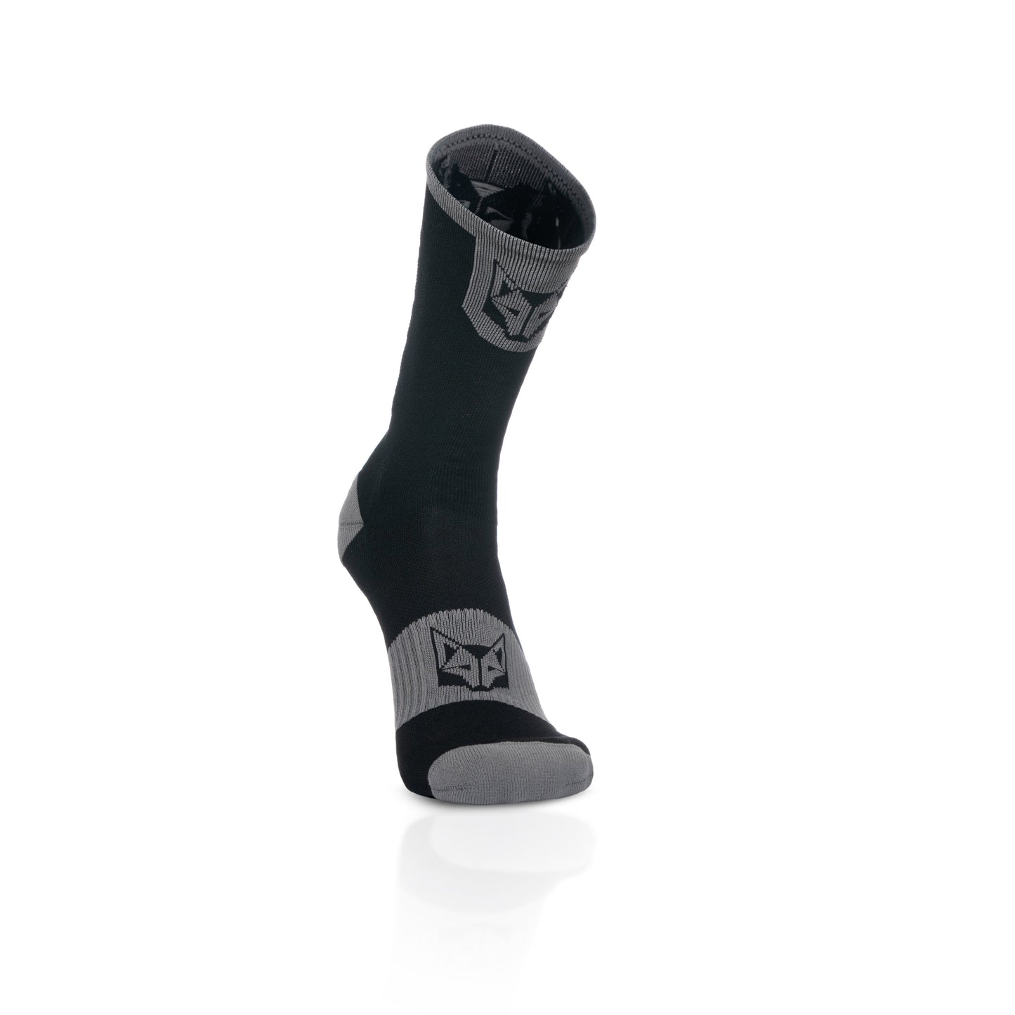 Calcetines de Ciclismo High Cut Black & Silver Grey