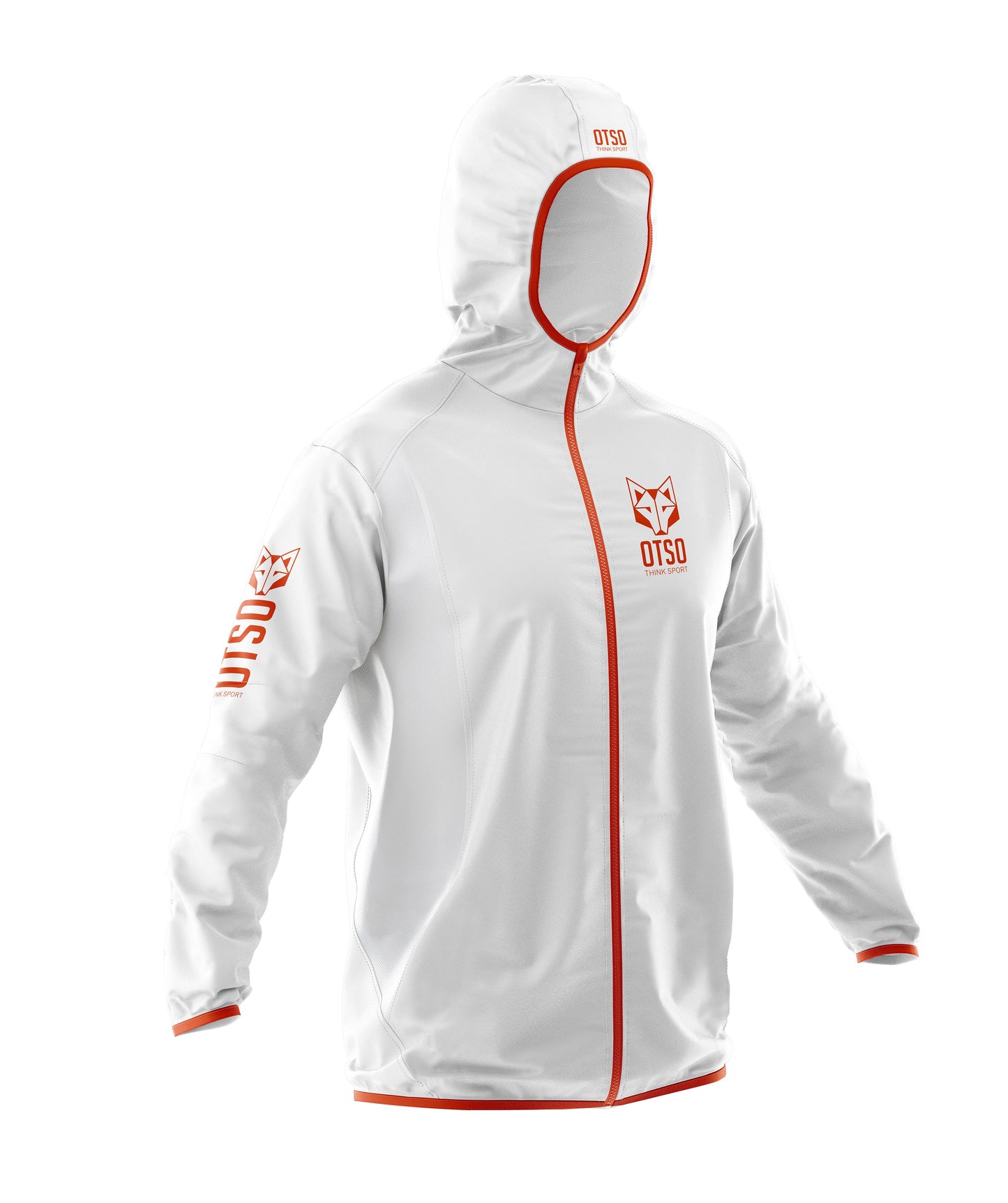 Waterproof Jacket Ultra Light White Fluo Orange