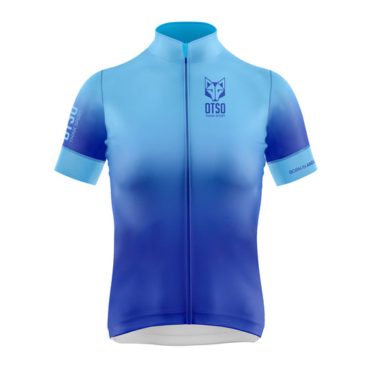 Cycling Jersey Manga Corta Mujer Fluo Blue