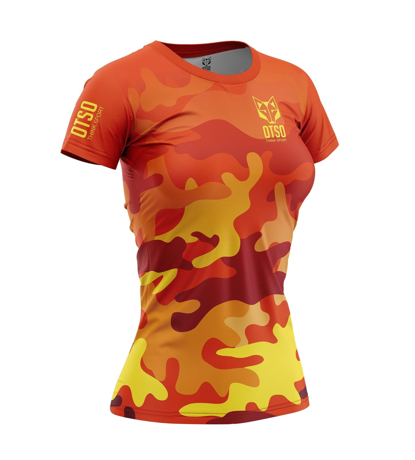 Camiseta Manga Corta Mujer Camo Orange