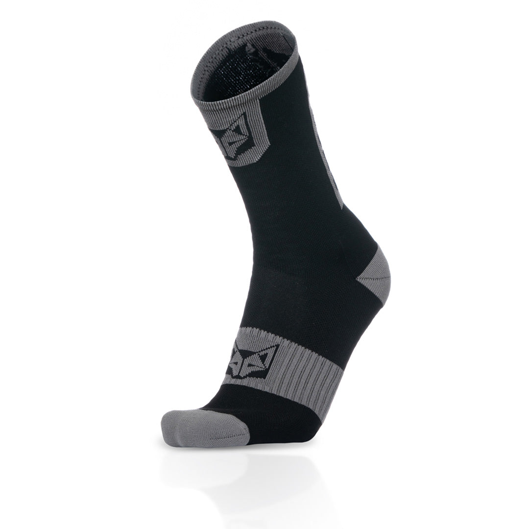 Calcetines de Ciclismo High Cut Black & Silver Grey