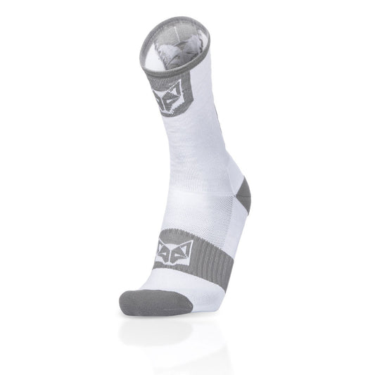 Calcetines de Ciclismo High Cut Pure White & Silver Grey