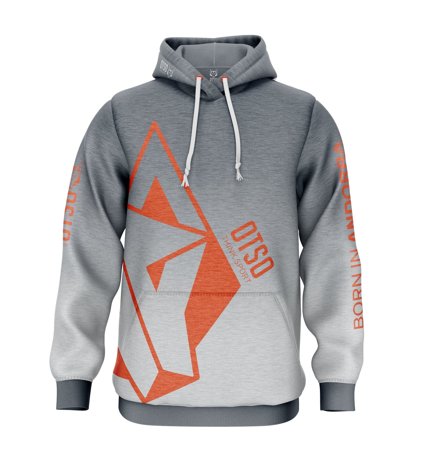 Hoodie Grey & Fluo Orange Otso