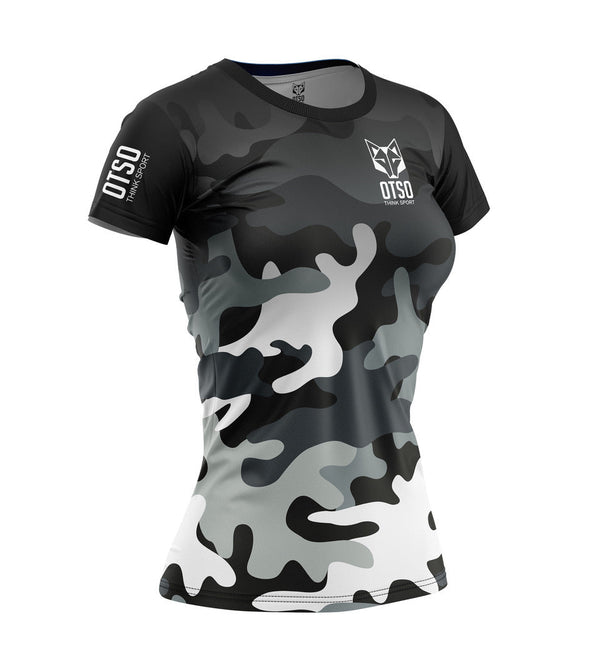 Camiseta Manga Corta Mujer Camo Grey