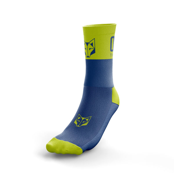 Calcetines Multideporte Medium Cut Electric Blue / Fluo Yellow